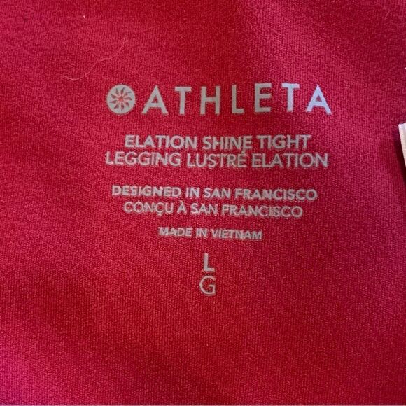Athleta Elation Shine Tight Leggings Size Large in Decadent Red - Picture 5 of 9